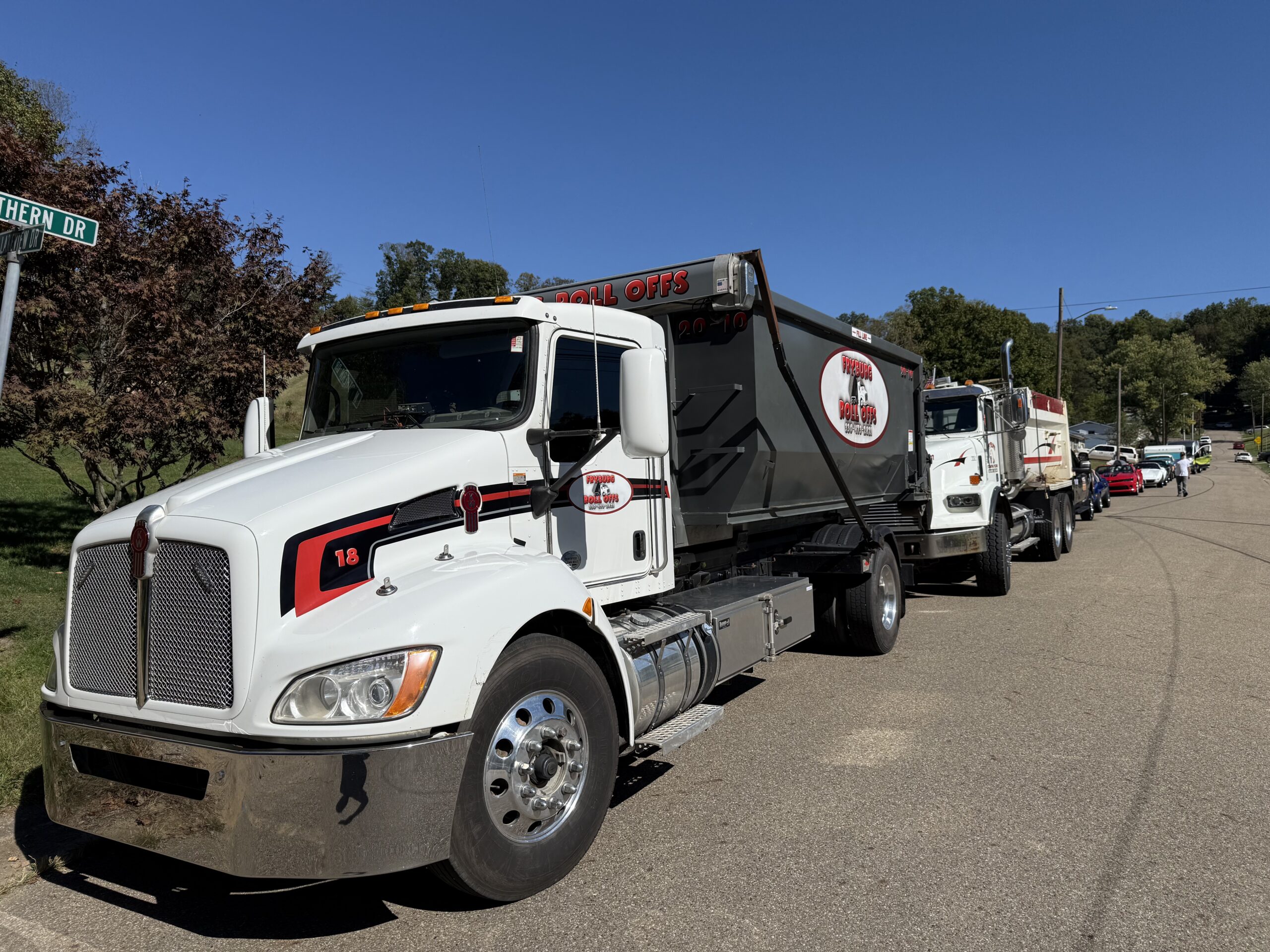 Fryburg Roll Offs trucks at yard in Millersburg OH