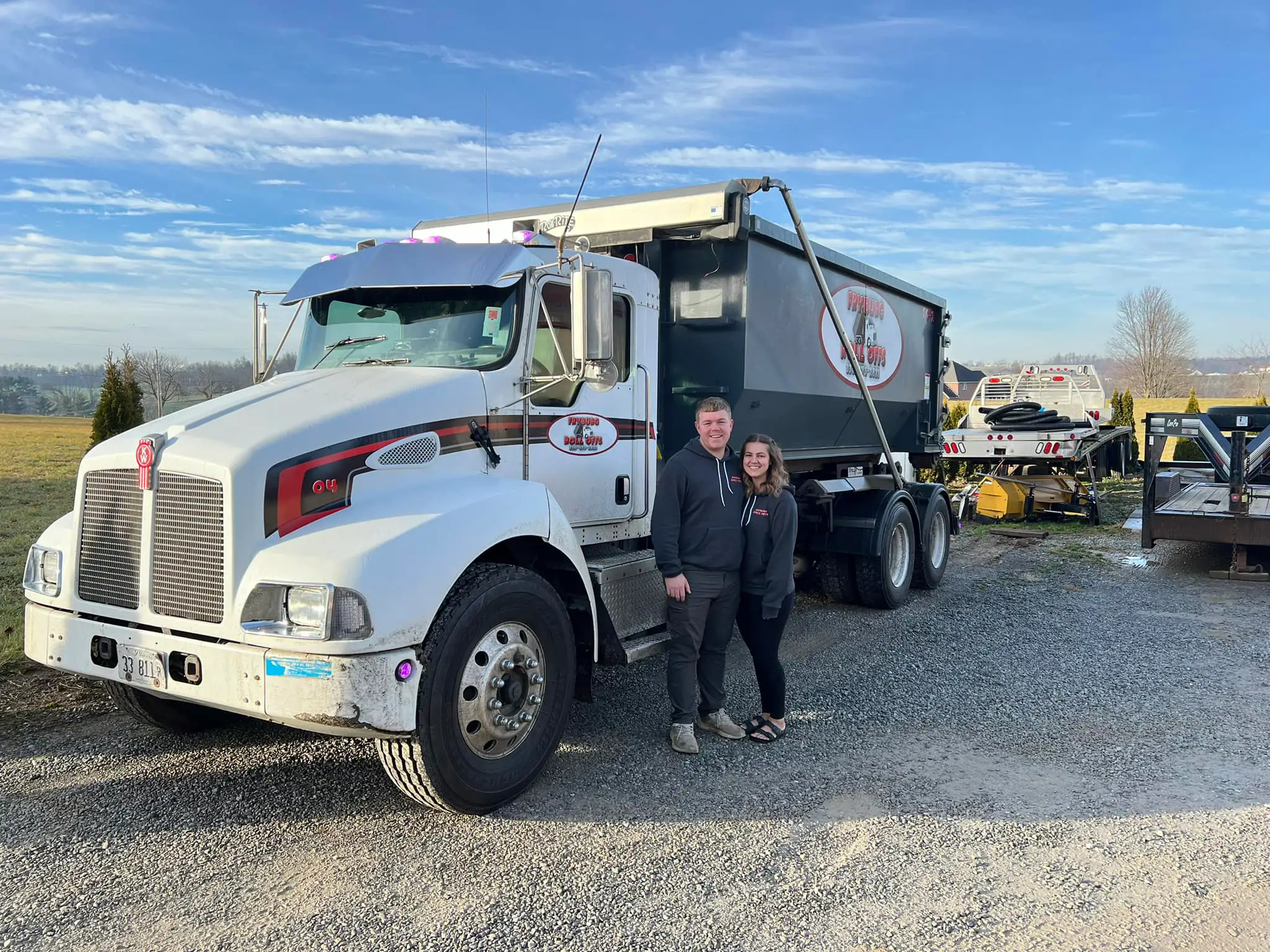Fryburg Roll Offs dumpster on job site